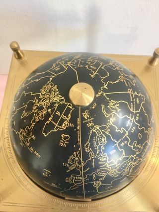 Rare Vintage English Made Royal Geographic Society World Globe Clock By Elliott 9