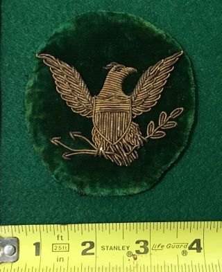 Green Disc Insignia With Bullion Eagle.  1840 - 1850