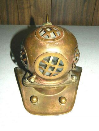 Vintage Miniature Brass And Copper Deep Sea Diver 