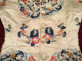 ANTIQUE 19TH/ 20TH QI ' ING CHINESE EMBROIDERED SILK ROBE JACKET SKIRT EMBROIDERY 8