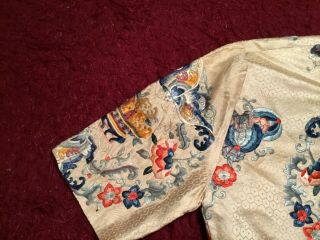 ANTIQUE 19TH/ 20TH QI ' ING CHINESE EMBROIDERED SILK ROBE JACKET SKIRT EMBROIDERY 9