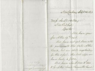 Whaling Document,  Letter: Of The Whaleship Lewis Stone Fleet Civil War 1861