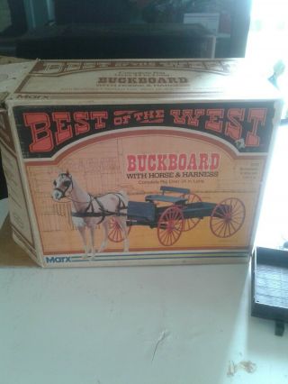 Marx Johnny West Vintage Buckboard,  Horse,  Real Display,  Box,  Wagon