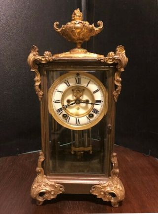 Ansonia Marquis Crystal Regulator Clock 1905