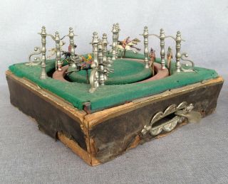 Antique Automaton Horse Racing Gambling Game France 19th Century Metal