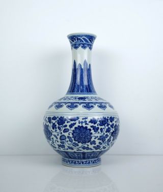A Ming Style Blue And White Bottle Vase