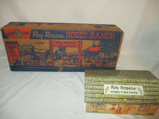 Vintage Marx Roy Rogers Rodeo Ranch Playset With Tin Cabin & Box