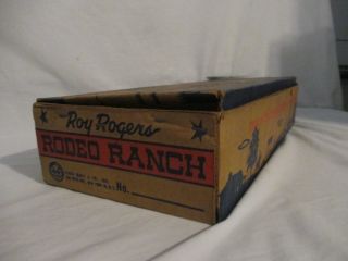 Vintage MARX Roy Rogers Rodeo Ranch Playset with Tin Cabin & Box 7