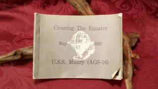 1957 U.  S.  S.  Maury Ags - 16 Book From Crossing The Equater Pictures