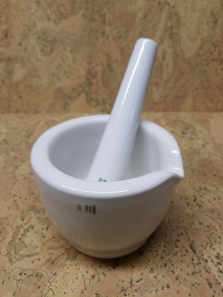 Coors Mortar Pestle Apothecary Medical Lab Herbal Spice Grinder 520 - 1 & 520 - 0a