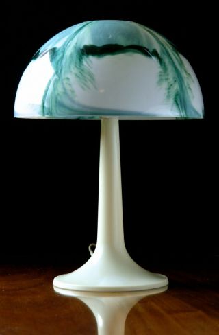 Vtg Mid - Century Mod Gilbert Softlite Atomic Mushroom Plastic Marbled Table Lamp
