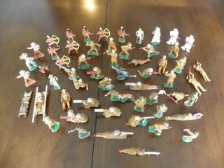 Vintage Antique Manoil Barclay Military Ww1 Lead Toy Soldiers,  Cowboys,  Indians