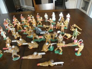 VINTAGE ANTIQUE MANOIL BARCLAY MILITARY WW1 LEAD TOY SOLDIERS,  COWBOYS,  INDIANS 3