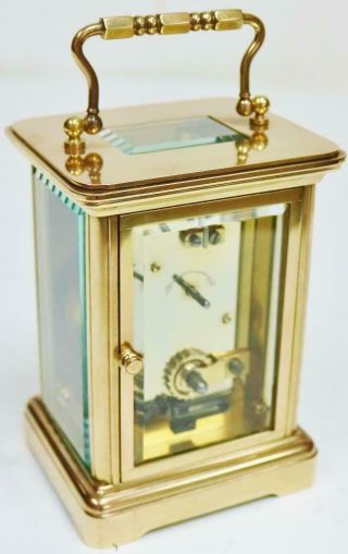 Vintage English Matthew Norman 8Day Timepiece Carriage Clock Platform Escapement 10