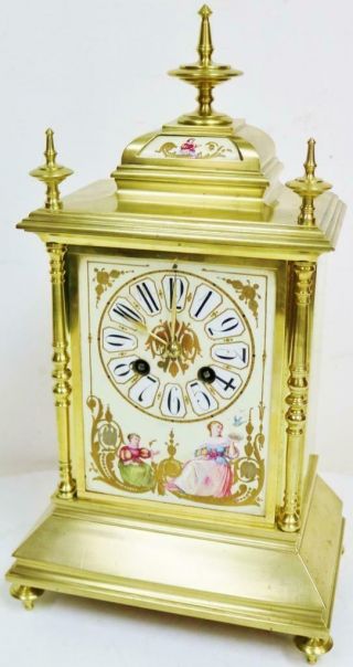 Antique 19thC French 8 Day Bronze & Sevres Porcelain Ornate Cube Mantel Clock 4