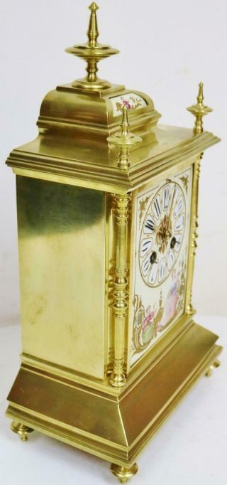 Antique 19thC French 8 Day Bronze & Sevres Porcelain Ornate Cube Mantel Clock 6