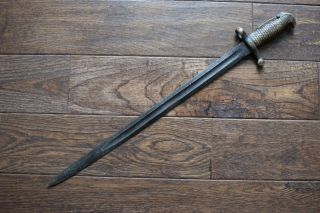 Antique Us Navy M1870 Springfield Sword Bayonet 19th C.  Nautical Naval Brass