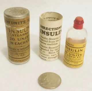 Antique Fredrick Stearns & Co.  Detroit 20 Units Insulin Apothecary Pharmacy Rare