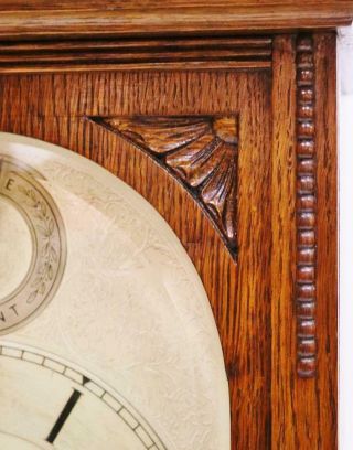 Antique Gustav Becker 8 Day Carved Oak Westminster Chime Musical Bracket Clock 6