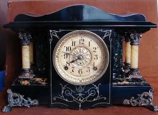 Antique Seth Thomas Adamantine Mantel Clock Model 295g