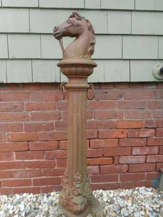 Antique 19th Century Cast Iron Horse Head Hitching Post