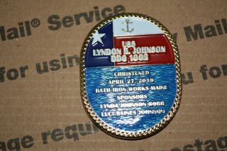 Uss Lyndon B.  Johnson Ddg 1002 Zumwalt Class Destroyer Christening Coin