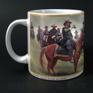 Lee ' s Old War Horse Coffee Mug Generals Longstreet And Lee Gettysburg 12 Oz 1863 5