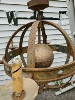 Old Weathervane Electric,  Brass Globe Cast Iron.