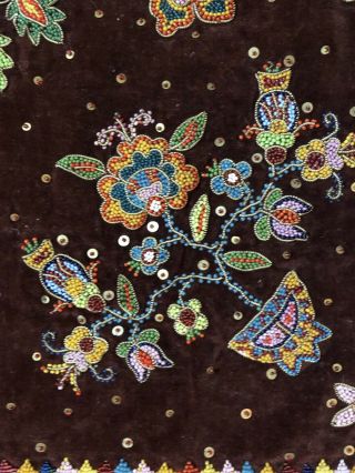 STUNNING PERANAKAN,  CHINESE STRAITS BEADED PANEL FLOWERS 6