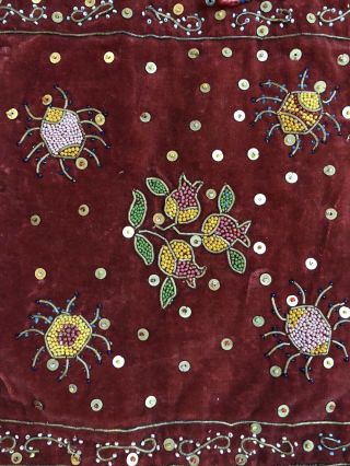 STUNNING PERANAKAN,  CHINESE STRAITS BEADED PANEL FLOWERS 8