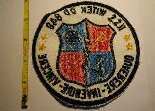 EXTREMELY RARE 1950 ' s USS WITEK (DD - 848) Destroyer Ship Patch. 2