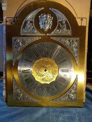 Bass Grandfather Clock Dial With Pewter Attachments And Engravings