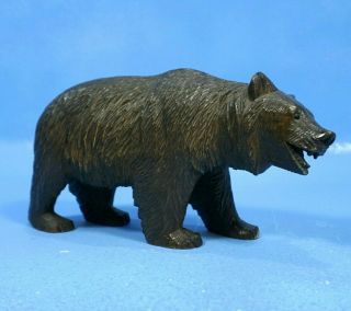 8.  5 " Antique Swiss Art Nouveau Black Forest Wood Carving Standing Bear Brienz