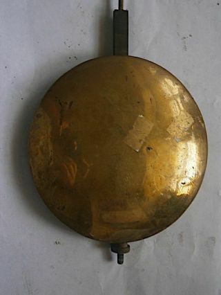 C1730 Good Longcase Grandfather Clock Pendulum Brass Faced Bob,  Slide Rod E