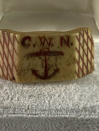 Civil War Carved Bone Ring (navy)