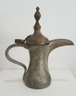Antique Handmade Dallah Coffee Arab Islamic Gulf Pot Brass Hight 25cm