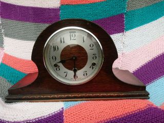 Large Oak Case Westminster Chimes 8 Day Mantel Clock Good Order