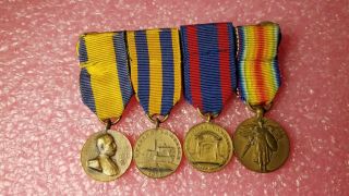 Vintage Miniature Spanish American War Medal Badge Group Army Navy Dewey