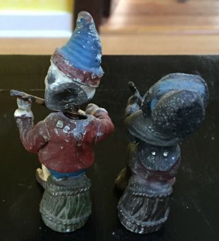 Antique Punch and Judy Metal Nodders or Bobbleheads Rare 3