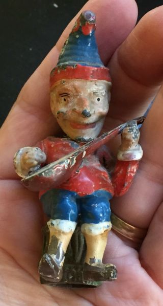 Antique Punch and Judy Metal Nodders or Bobbleheads Rare 5