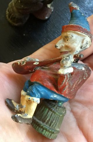 Antique Punch and Judy Metal Nodders or Bobbleheads Rare 7