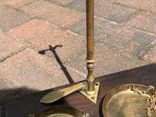 OLD BRASS APOTHECARY BEAM / BALANCE SCALES - D.  L VAID - IN WOODEN BOX 5