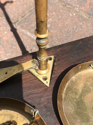 OLD BRASS APOTHECARY BEAM / BALANCE SCALES - D.  L VAID - IN WOODEN BOX 7
