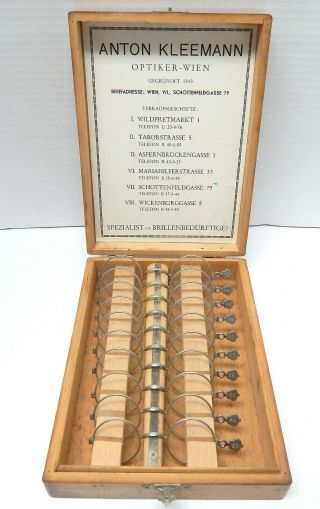 1a Antique Anton Kleeemann German Optometrist Eyeglass Lens Testing Exam Kit