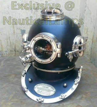 Antique Us Navy Diving Helmet Boston Deep Sea Divers Scuba Marine Divers Gift