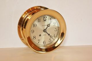 Chelsea Antique Ships Bell Clock With Rare Engraved 6 " Dial Red Brass 1917.