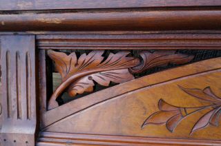 Antique Victorian Eastlake Carved Walnut Pediment Header Furniture Crown 5