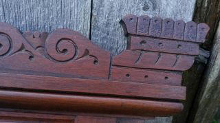 Antique Victorian Eastlake Carved Walnut Pediment Header Furniture Crown 7