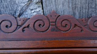 Antique Victorian Eastlake Carved Walnut Pediment Header Furniture Crown 8