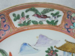 LATE 19TH C CHINESE PORCELAIN FAMILLE ROSE PINK BORDER FIGURES HORSE PLATE 4